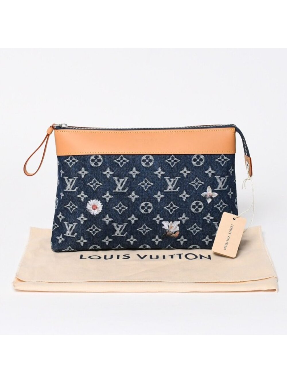 Louis Vuitton Handbag Clutch Pochette Voyage Monogram Denim